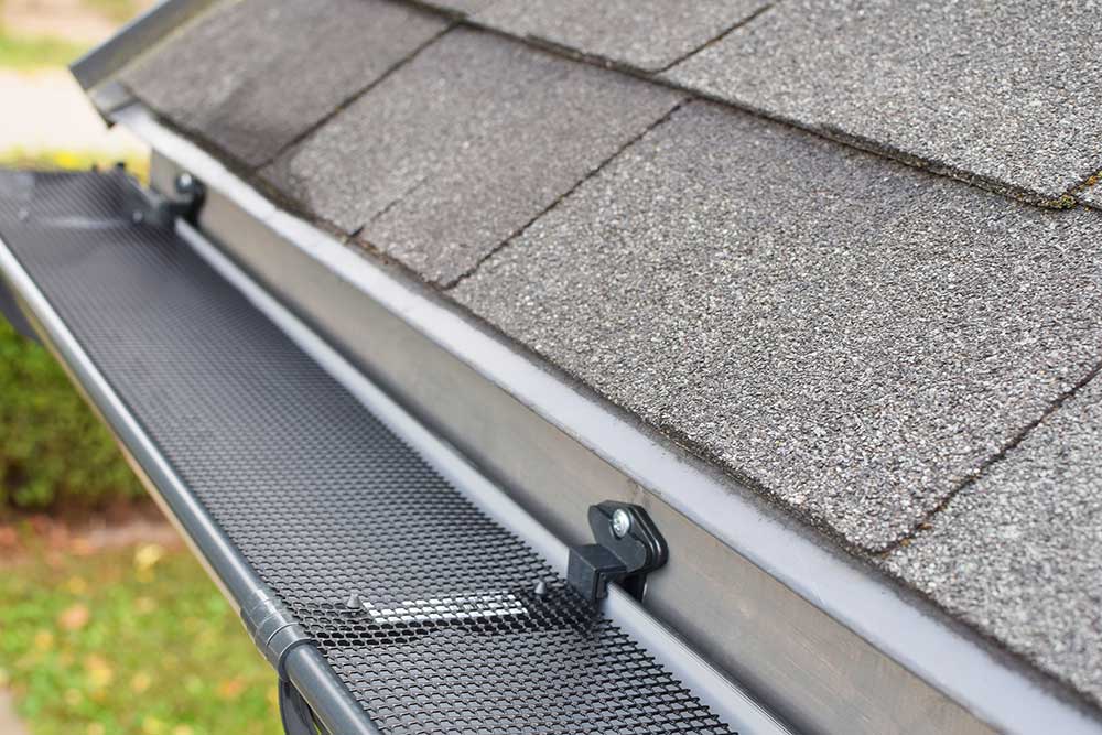 black gutter guard to prevent debris